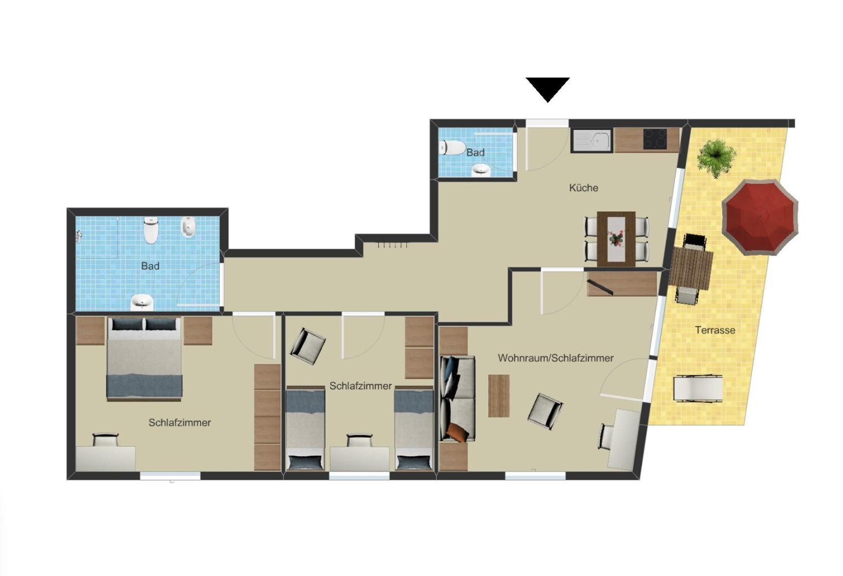 Apartment mit 3 Schlafzimmern